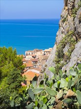 View from the Rocca di Cefalu limestone rock towards the historic centre