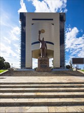 Independence Museum or Independence Memorial Museum with statue of Dr. Sam Nujoma