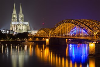 Cologne at night with cathedral