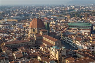 View over the city with Basilica di San Lorenzo and market halls