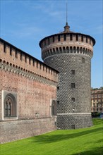 Defence tower and outer walls of Sforza Castle