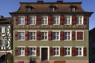 Old residential house with half-timbered upper floor