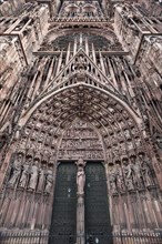 High Gothic main portal of the west facade of the Strasbourg Cathedral