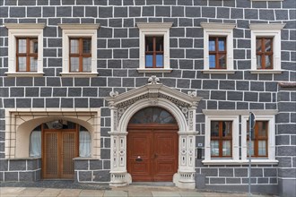 House facade and entrance portal