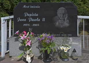 Memorial plaque to Pope Paul II