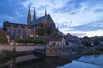 View from the Alstadtbrucke bridge to St. Peter's Church