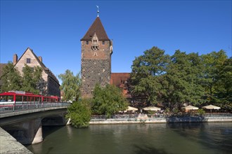 Schuldturm tower on the Pegnitz river