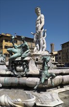 Neptune Fountain or Fontana del Nettuno on Piazza della Signoria