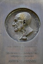 Memorial plaque for the composer Anton Bruckner at the Castle Church