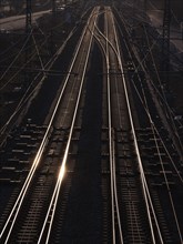 Train tracks in bright sunlight