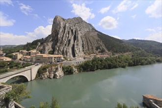 View of the Rocher de la Baume and the river Durance