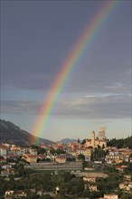 Rainbow over La Turbie with Tropaeum Alpium