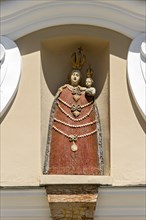 Statue of the Virgin Mary on the portal of the Church of the Annunciation