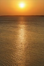 Sunset at the Achterwasser lagoon