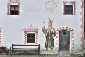 Mural with Saint Nicholas on old farm
