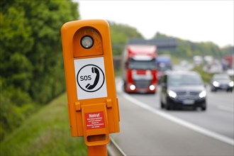 SOS emergency call point on the A2 motorway