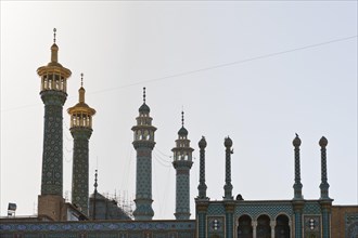 Colorfully ornamented minarets