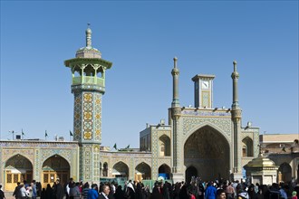 People in front of the Shrine of Fatima Masuma
