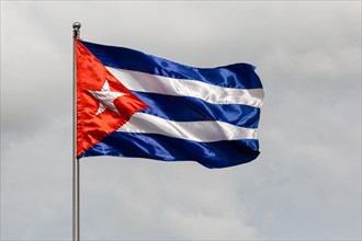 Cuban flag blowing in wind