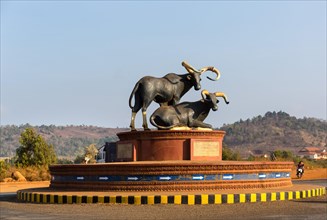 Bull monument at the roundabout