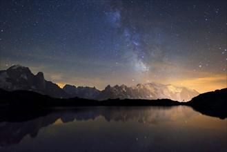 Mont Blanc massif at night with the Milky Way