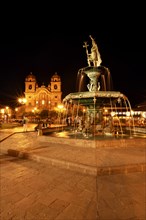 Fountain in front of the Iglesia La Compania de Jesus