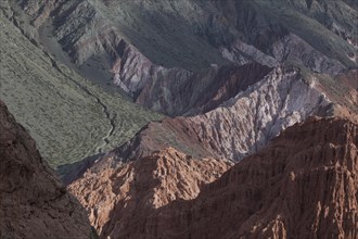 Seven colors mountain in the Quebrada de Humahuaca in Purmamarca