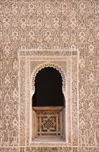 Highly elaborated stuccowork in the Ben Youssef Madrasa