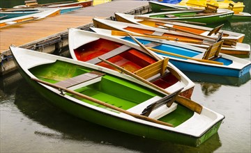 Colorful rowing boats