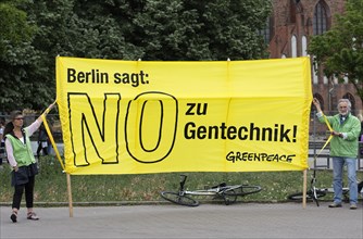 Yellow banner "No zu Gentechnik"