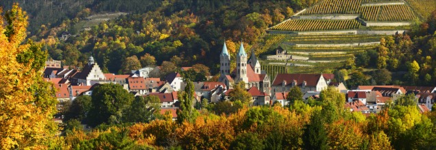 Panorama view of Freyburg with Castle Neuenburg