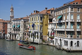 Palaces and cargo ship on Grand Canal