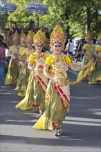 Balinese artists performing at the opening parade of the 2015 Bali Arts Festival