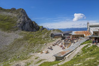 Karwendel Mountains Nature Information Centre with giant telescope