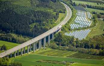 Viaduct of the A46 with solar systems