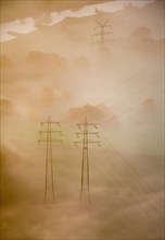 Pylons in mist