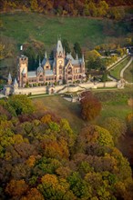Drachenburg Castle in autumn