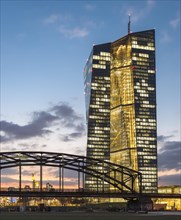 Brightly lit European Central Bank