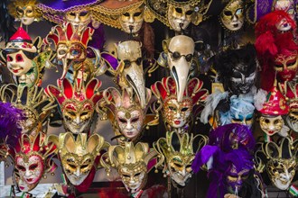 Venetian masks on a sales booth