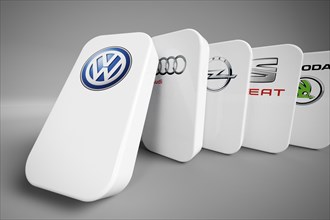 Domino concept of the Volkswagen scandal affecting other car manufacturers