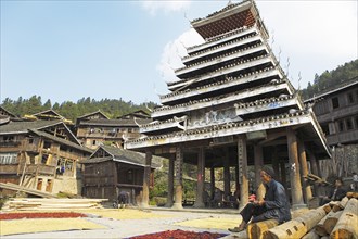 Traditional Drum Tower in Dong village