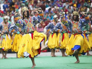 Dancers at the Tashichho Dzong monastery festival