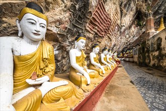 Seated Buddha statues