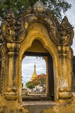 View of pagoda through portal