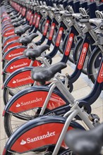 Santander Cycle Hire Boris Bikes at a docking station