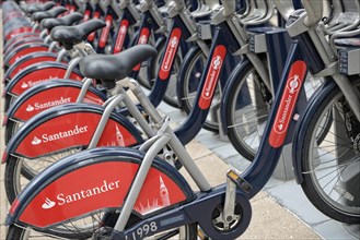 Santander Cycle Hire Boris Bikes at a docking station