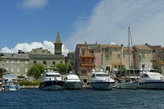 Historic centre with the harbor and marina in Saint Florent