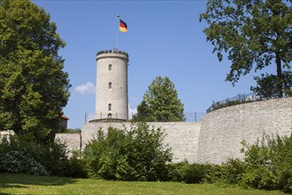 Sparrenburg or Sparrenberg Castle with waving flag