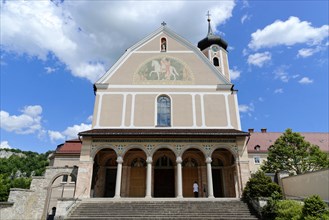Church facade with entrance hall