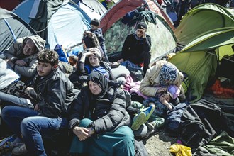 Idomeni refugee camp on the Greece-Macedonia border